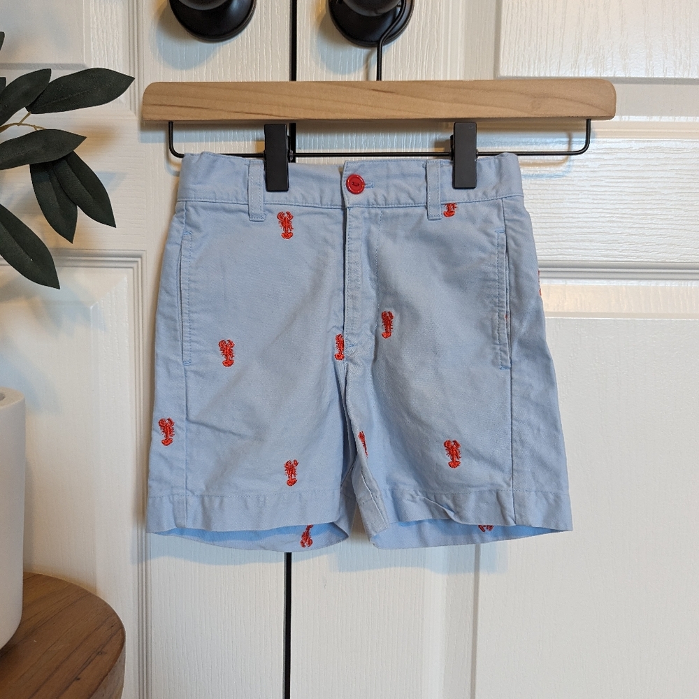 Cotton Blu Lobster embroidered blue khakis